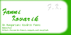 fanni kovarik business card